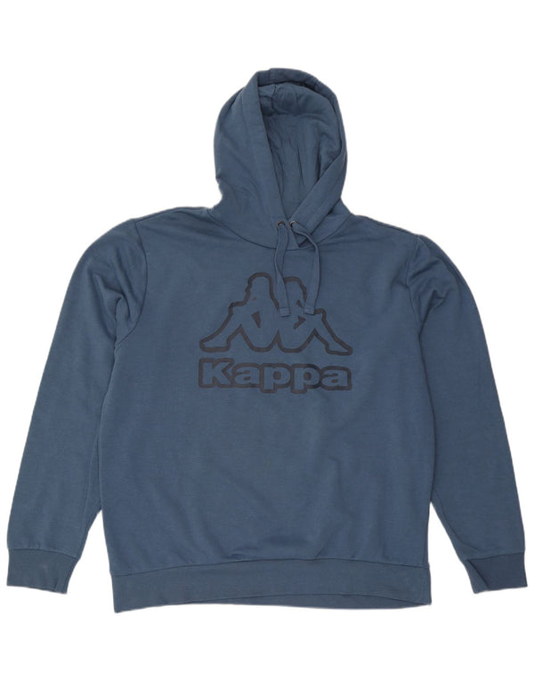 Felpa con cappuccio grafica da uomo Kappa XL in cotone blu