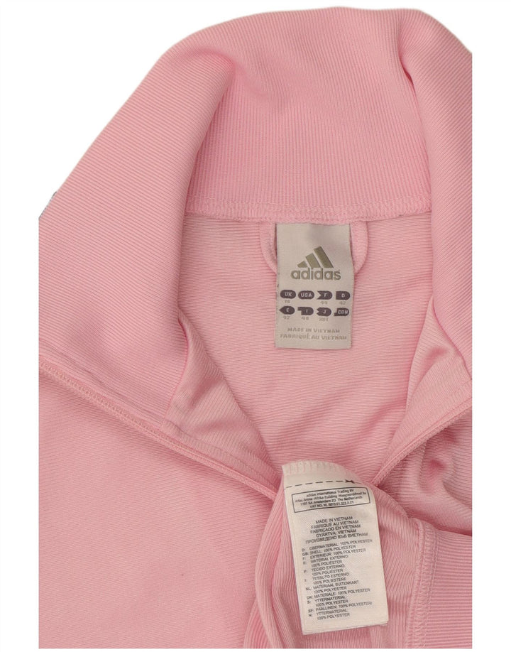 Giacca da ginnastica da donna Adidas UK 16 grande rosa poliestere