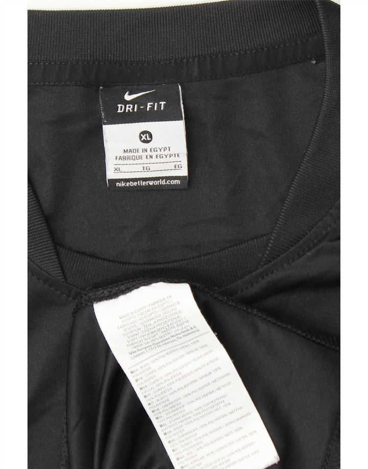 Maglia Nike Dri Fit da uomo a manica lunga XL nera in poliestere