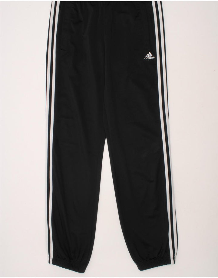 ADIDAS Boys Tracksuit Trousers Joggers 13-14 Years Black Polyester Vintage Adidas and Second-Hand Adidas from Messina Hembry 