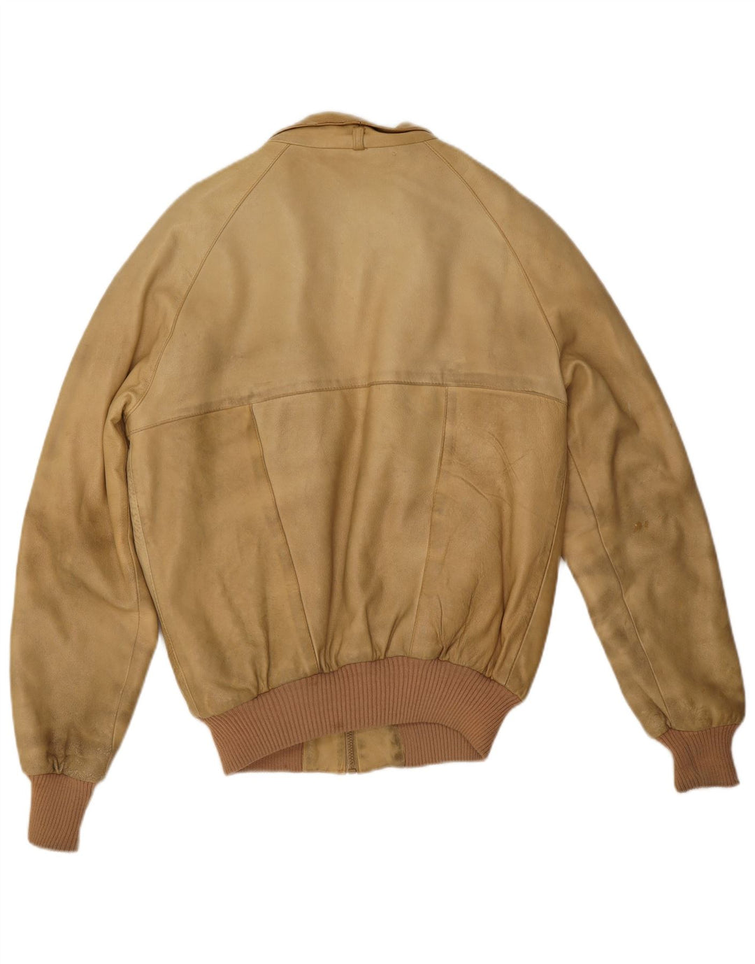 Giacca in pelle Sherpa vintage da uomo IT 52 XL in pelle beige