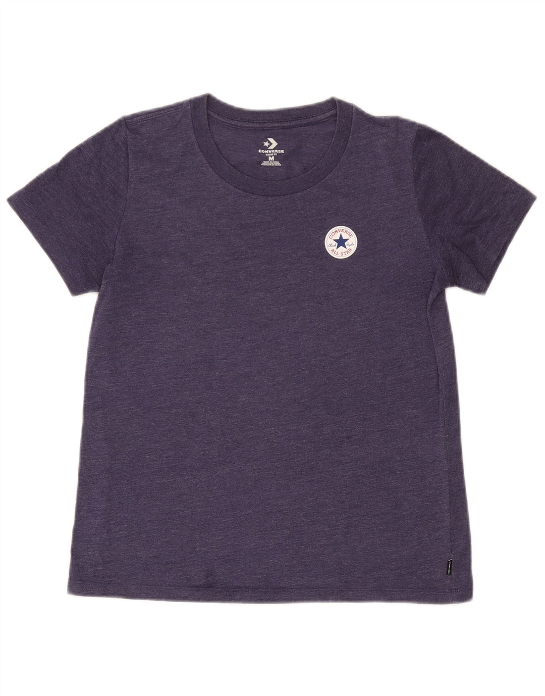 Converse T-shirt da donna dalla vestibilità classica Top UK 12 Medium Navy Blue Flecked