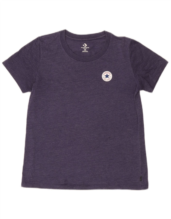 Converse T-shirt da donna dalla vestibilità classica Top UK 12 Medium Navy Blue Flecked