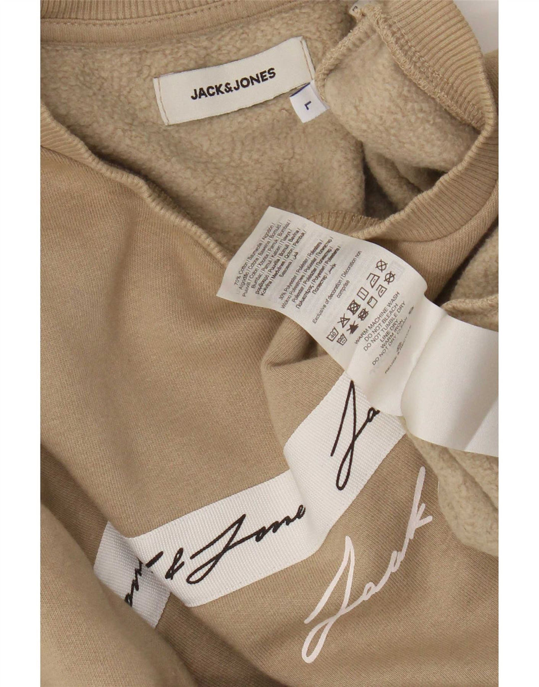 Jack & Jones Felpa da uomo con vestibilità regolare grafica Maglione grande in cotone marrone