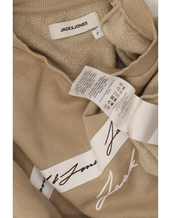 Jack & Jones Felpa da uomo con vestibilità regolare grafica Maglione grande in cotone marrone
