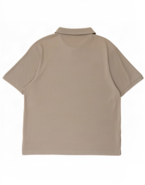 Polo Zara da uomo grande in cotone gessato grigio