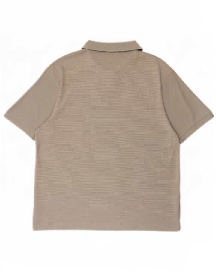 Polo Zara da uomo grande in cotone gessato grigio