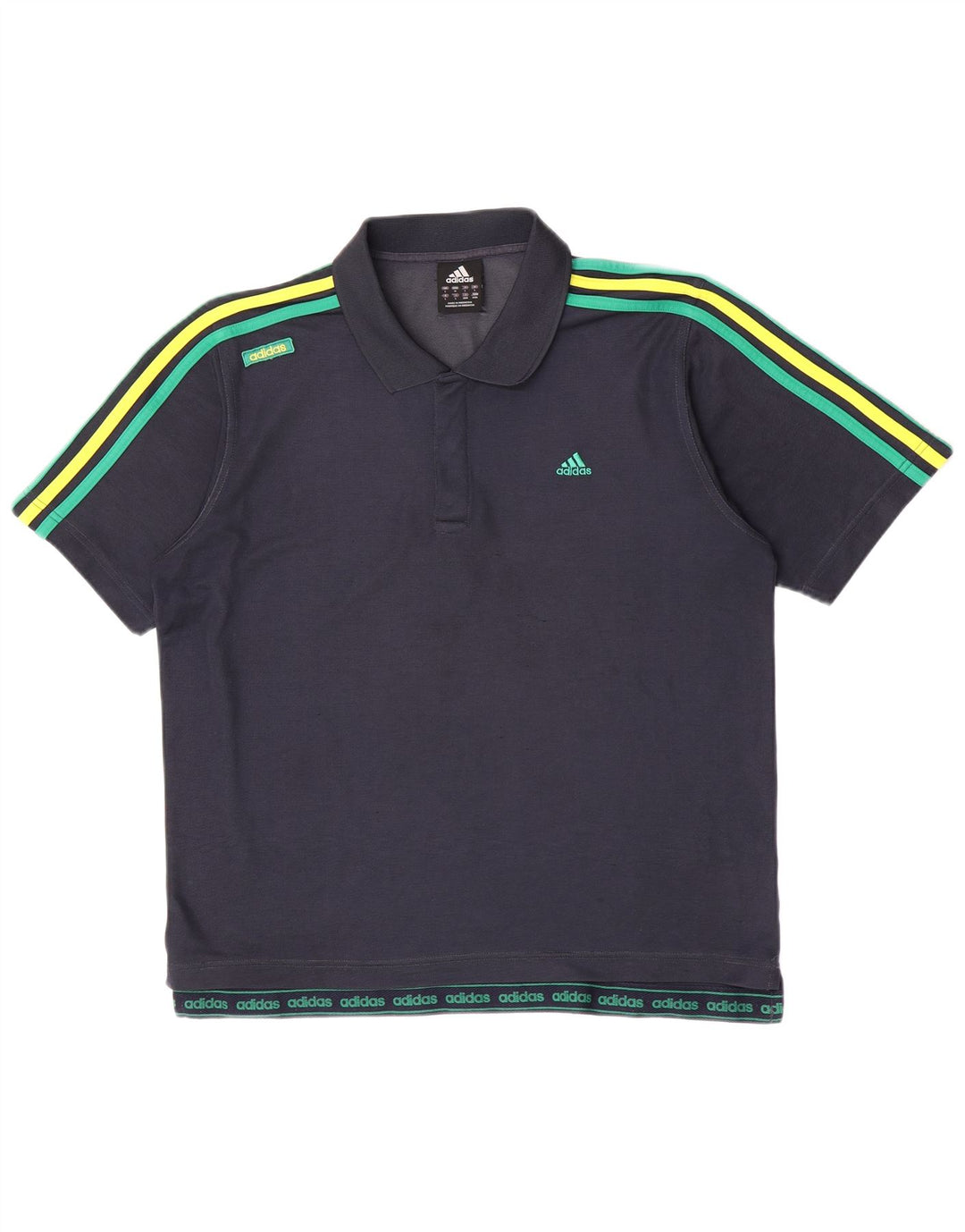 Polo Adidas da uomo grande in poliestere blu navy