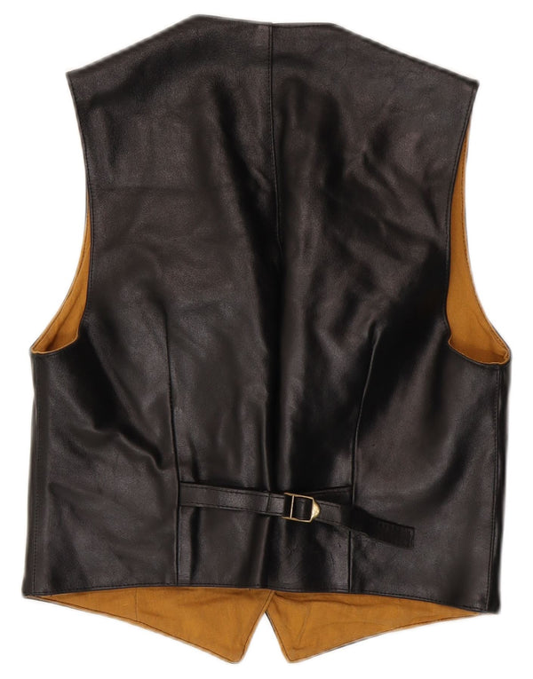 Gilet Donna in Pelle VINTAGE IT 46 Large Nero in Pelle