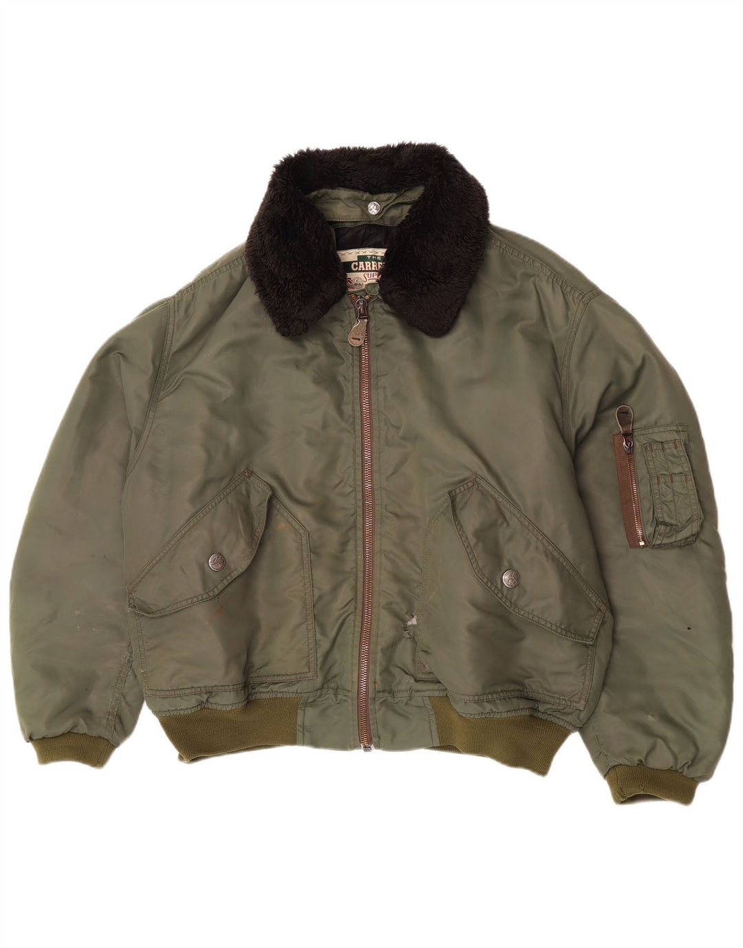 Giubbotto bomber da uomo Carrera UK 40 Large Khaki Colourblock in poliammide