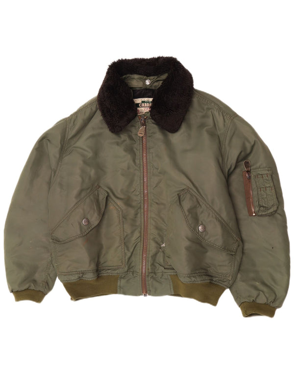 Giubbotto bomber da uomo Carrera UK 40 Large Khaki Colourblock in poliammide