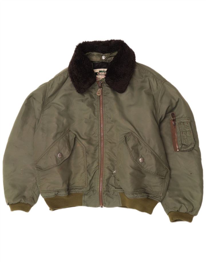 Giubbotto bomber da uomo Carrera UK 40 Large Khaki Colourblock in poliammide