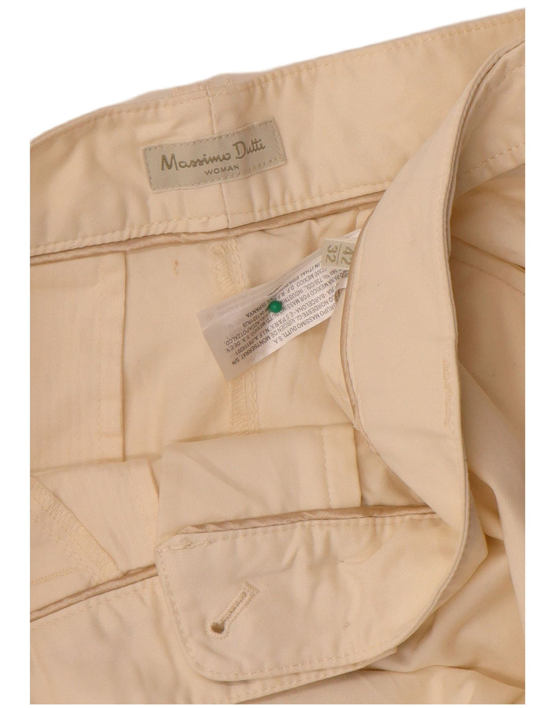 MASSIMO DUTTI Pantaloni chino dritti da donna EU 42 Large W32 L34 Beige