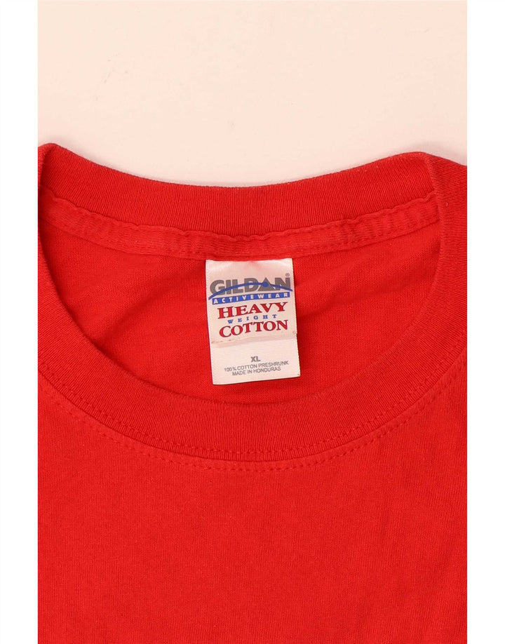 T-shirt grafica da uomo vintage Top XL in cotone rosso