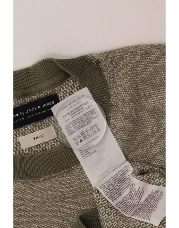 Maglione maglione girocollo da uomo Jack & Jones piccolo cotone kaki
