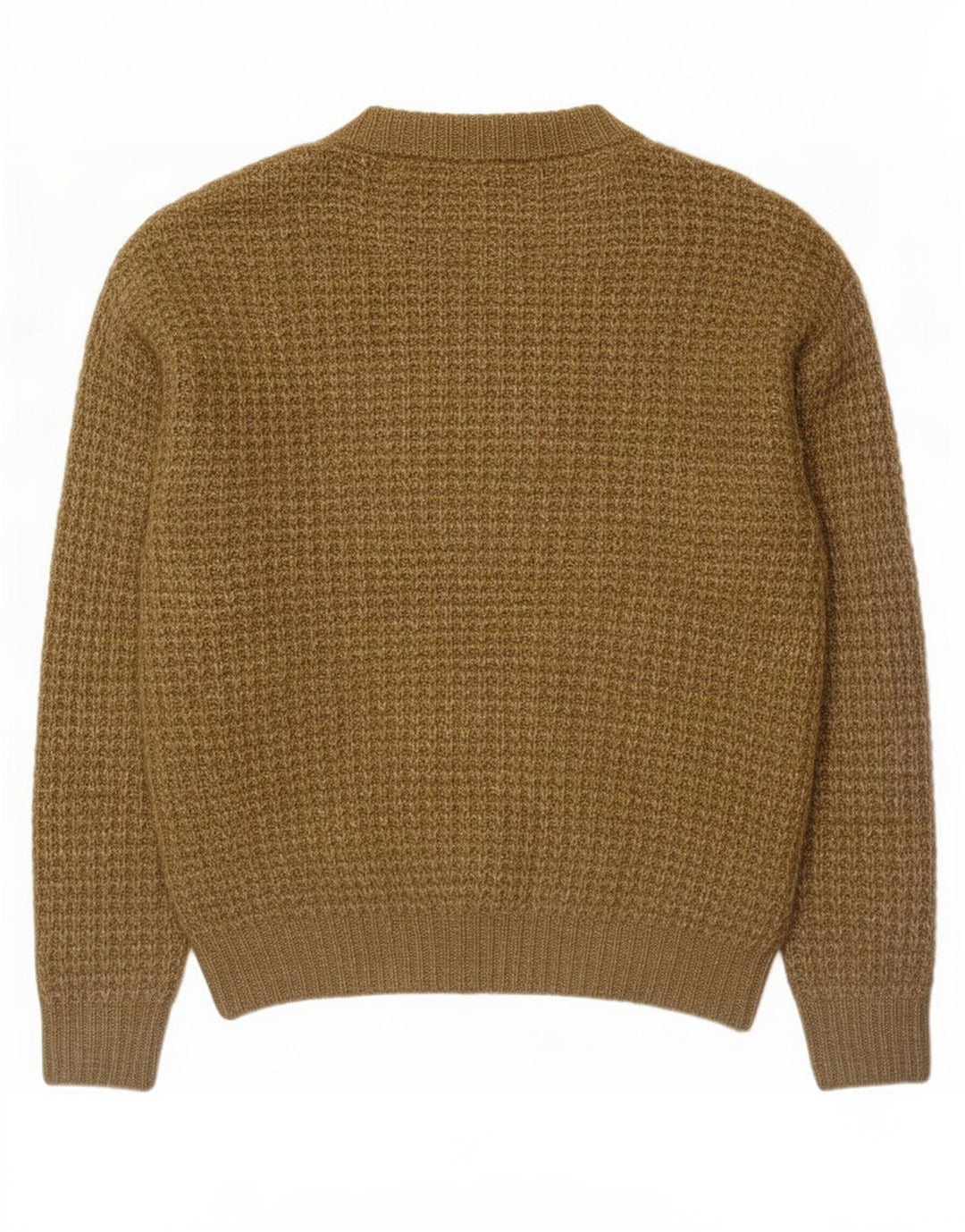 Maglione girocollo da uomo Zara, maglione grande, in poliestere screziato color kaki