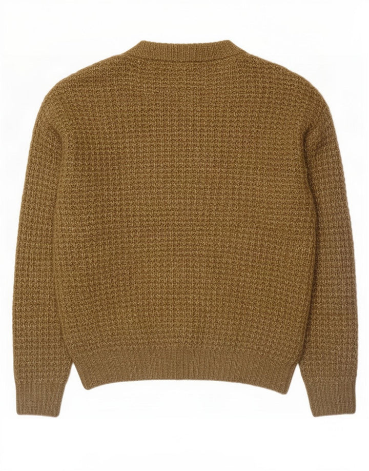 Maglione girocollo da uomo Zara, maglione grande, in poliestere screziato color kaki