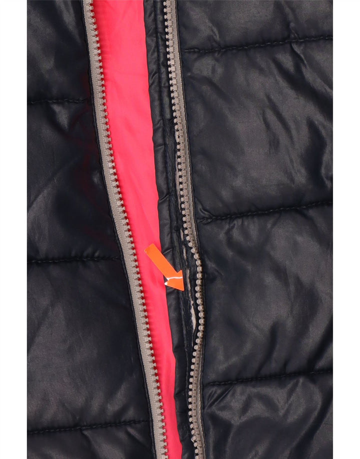 Giubbotto imbottito con cappuccio per bambina BENETTON 4-5 anni XS poliestere blu navy