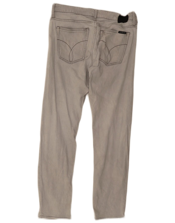 Jeans slim da uomo Calvin Klein W36 L32 cotone grigio