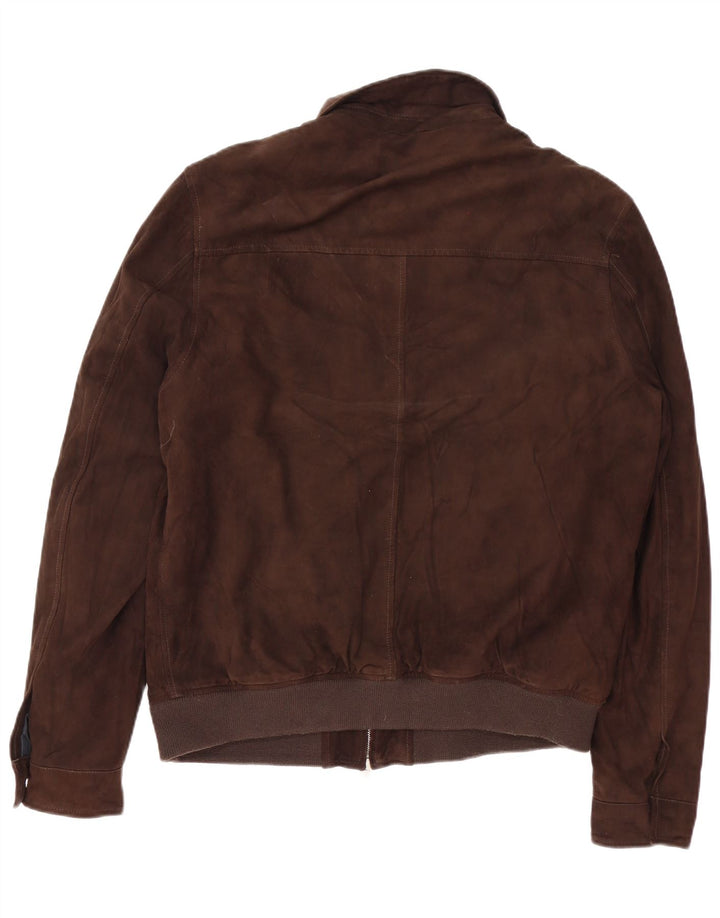 Giacca bomber da uomo in pelle scamosciata Brian Dales IT 54 2XL Pelle marrone