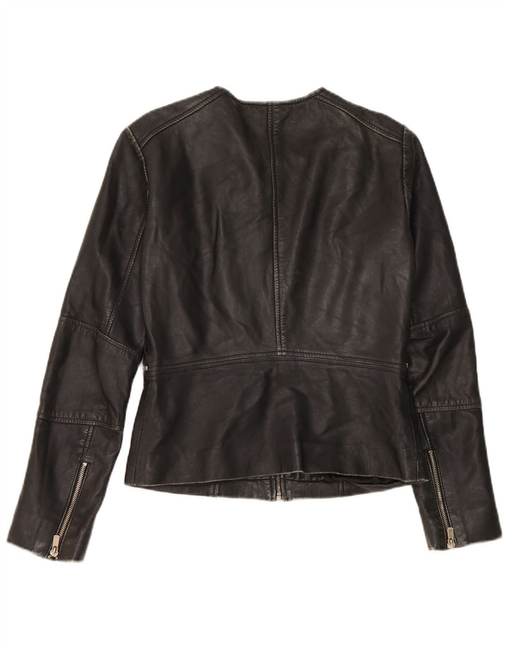 Giacca in pelle corta da donna Mango UK 10 piccola nera