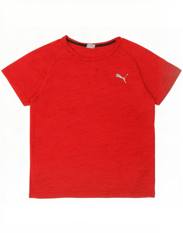 T-shirt da uomo Puma Top XL in cotone chiazzato rosso