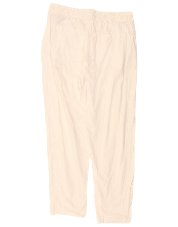 Pantaloni casual con pegged da donna Marks & Spencer UK 14 Large W32 L28 Bianco