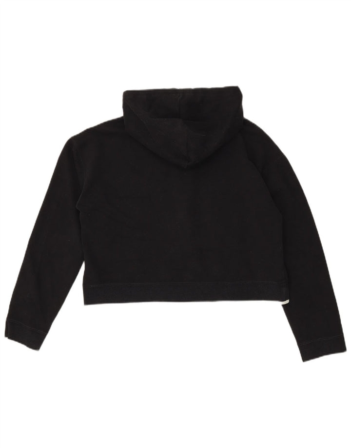 Maglione con cappuccio oversize corto da donna Adidas UK 8 piccolo poliestere nero