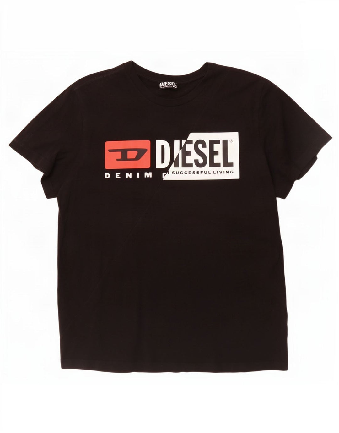 T-shirt grafica da uomo Diesel Top XL in cotone nero