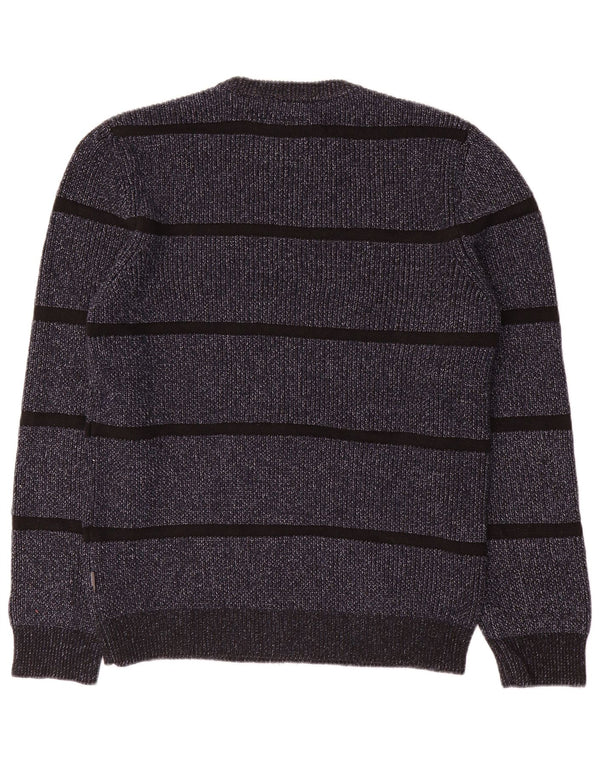 Maglione maglione girocollo da uomo Jack & Jones grande cotone a righe blu navy