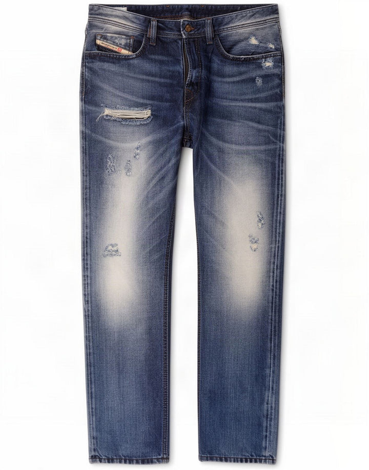 Diesel Jeans dritti invecchiati da uomo W32 L29 Cotone blu