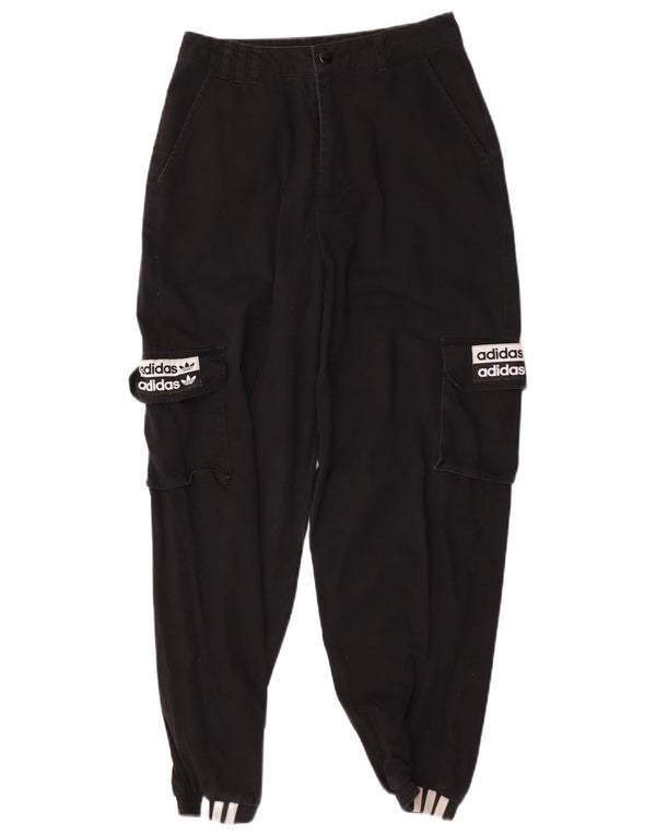 Pantaloni cargo Adidas da donna con grafica Joggers UK 8 Small W28 L27 neri
