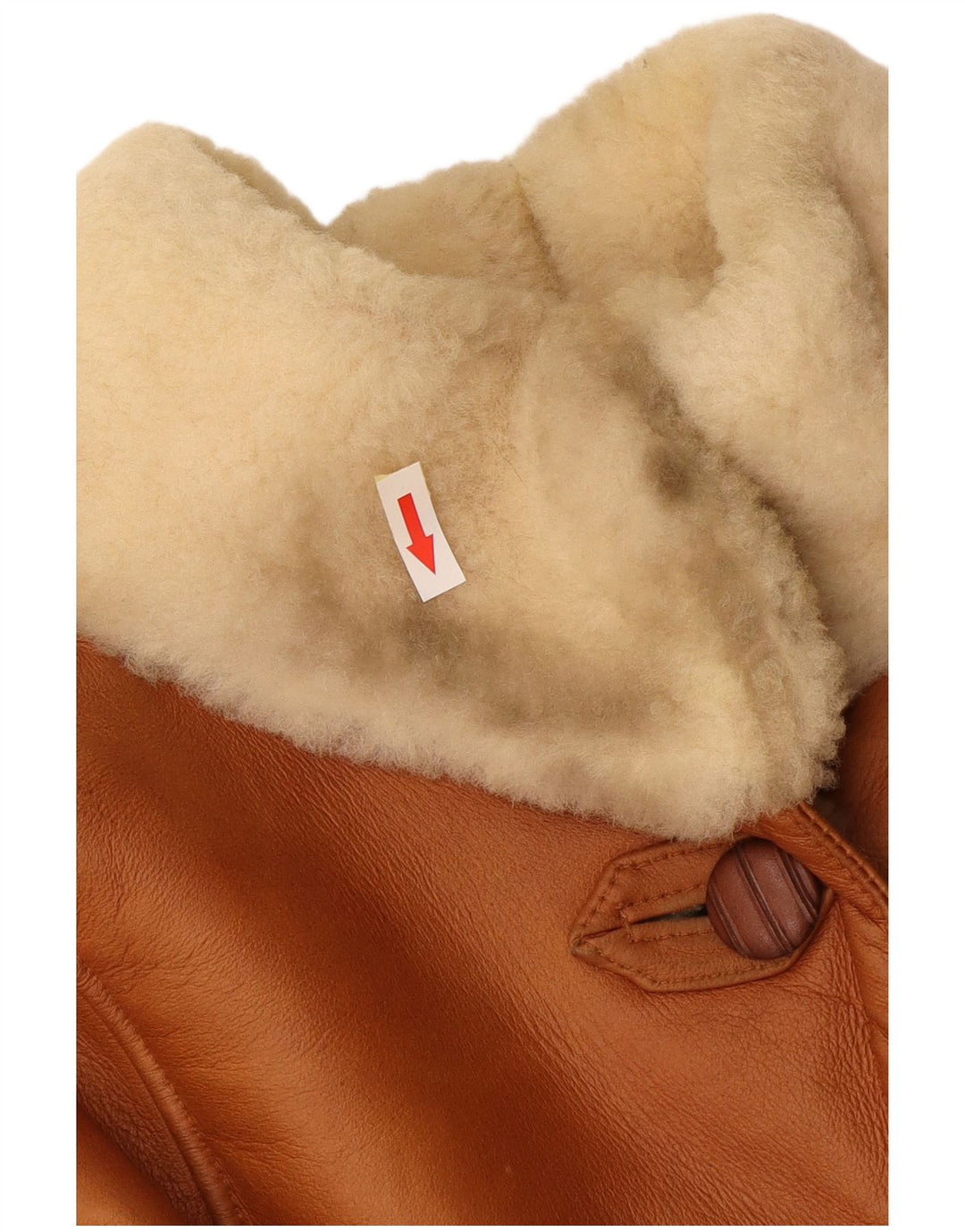 Giubbotto oversize in shearling vintage da donna IT 44 Marrone medio