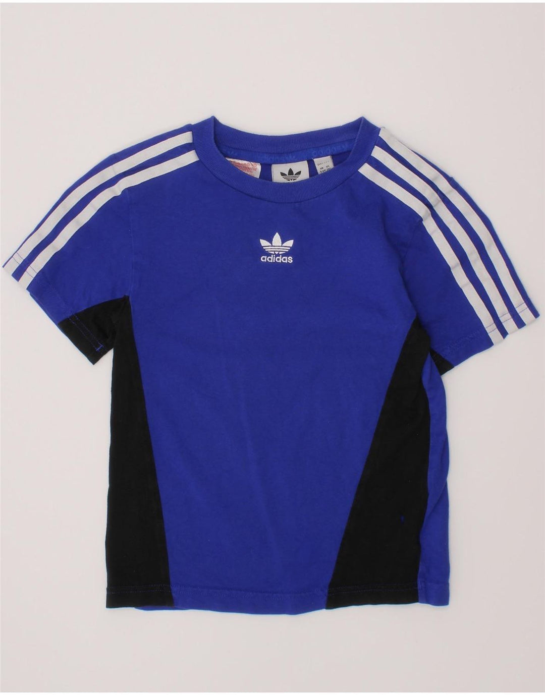T-shirt ADIDAS per ragazzi 5-6 anni in cotone color block blu