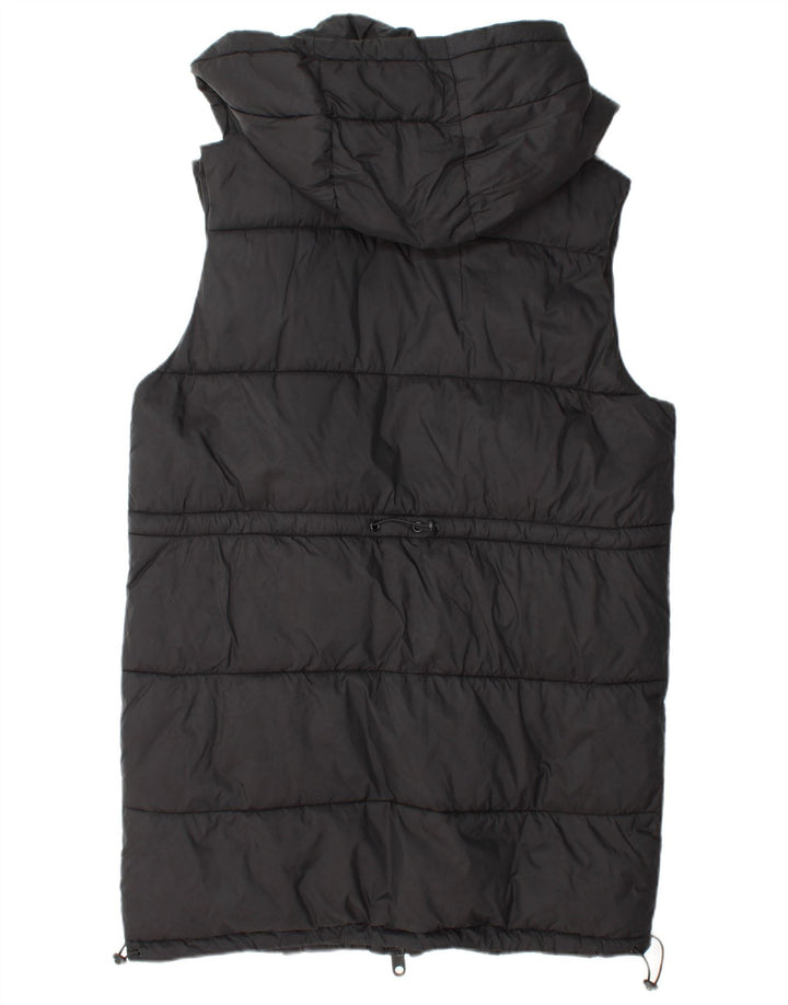 Gilet imbottito con cappuccio da donna Zara UK 14 medio nero poliestere