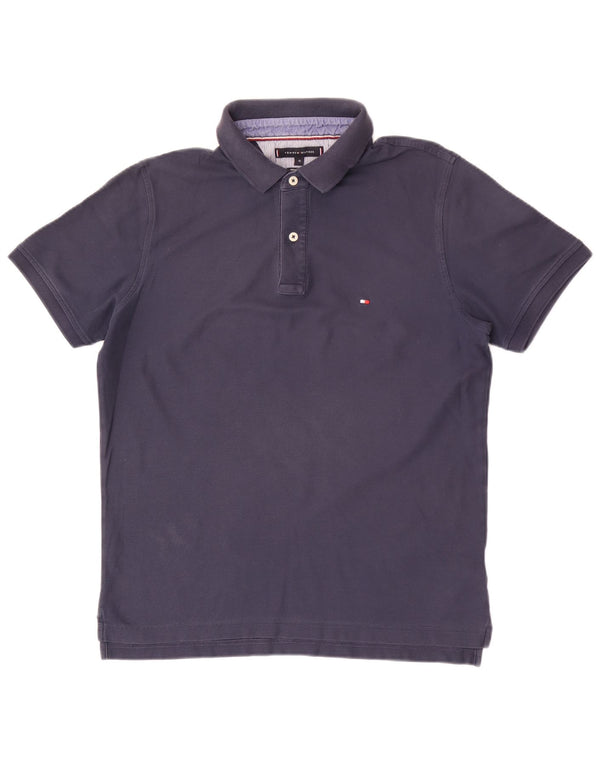 Polo slim fit da uomo Tommy Hilfiger XL in cotone blu navy