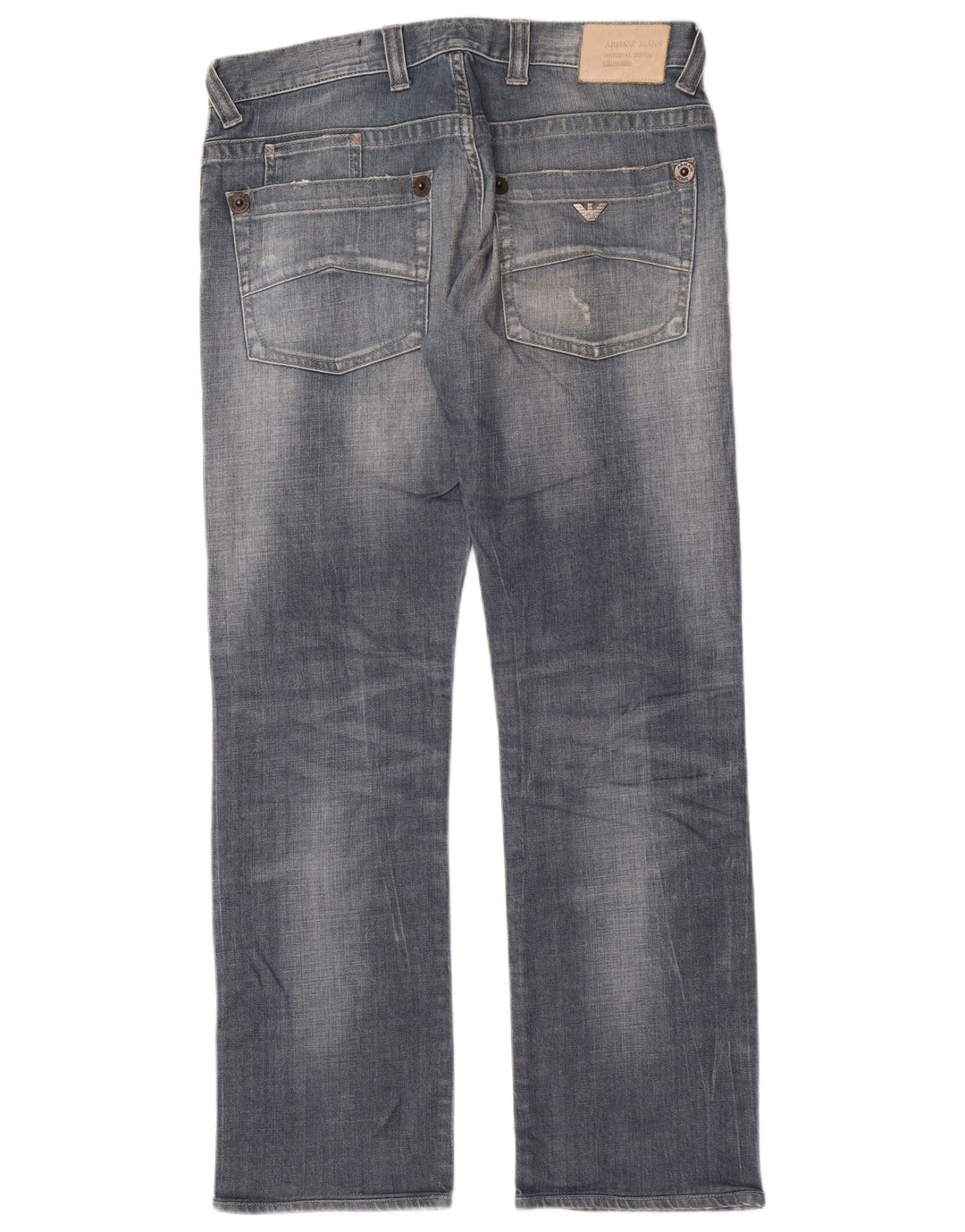 Jeans slim invecchiati da uomo Armani W33 L32 in cotone blu