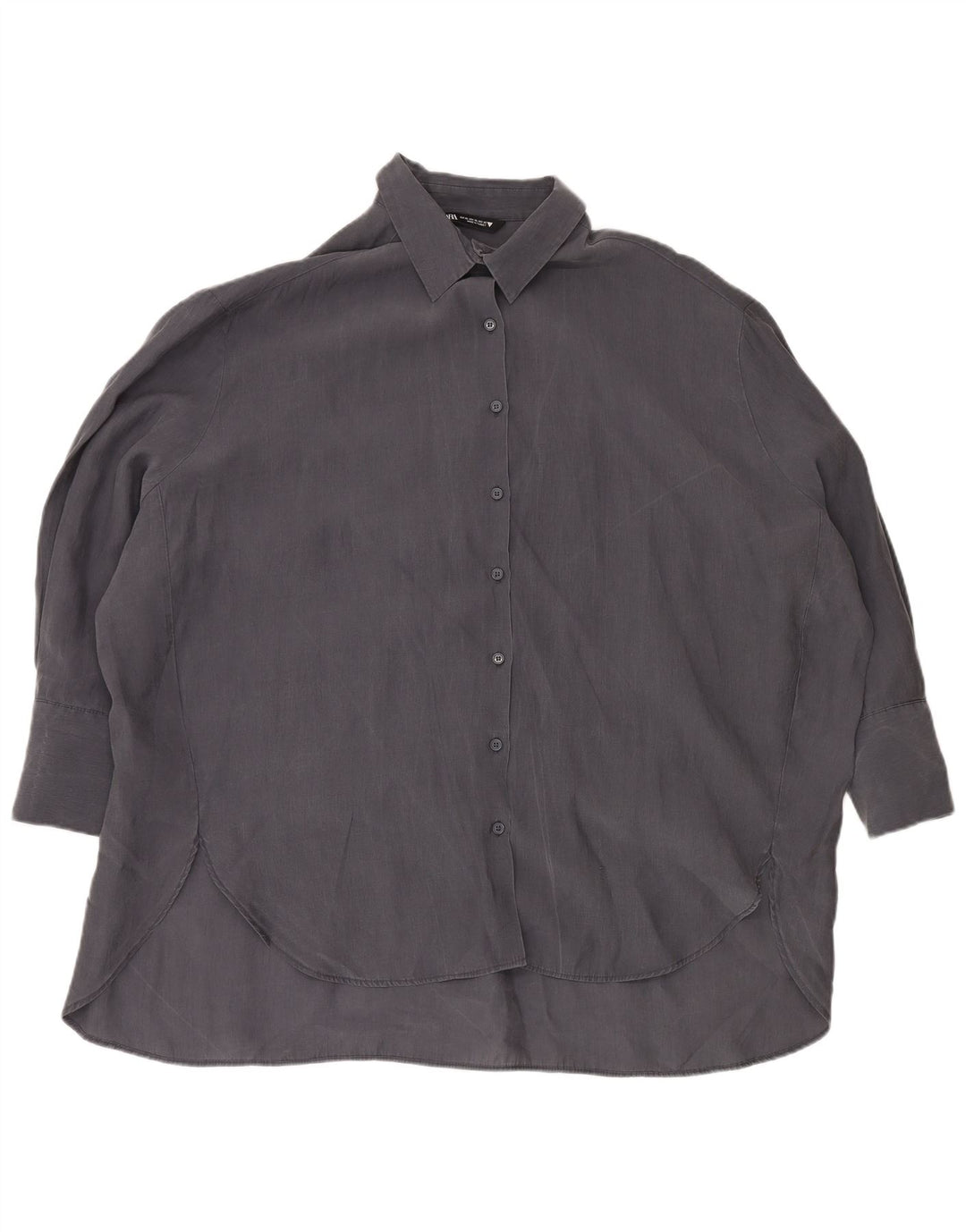 Camicia oversize lunga da donna Zara UK 18 XL Blu navy