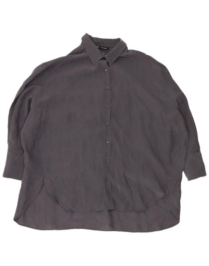 Camicia oversize lunga da donna Zara UK 18 XL Blu navy