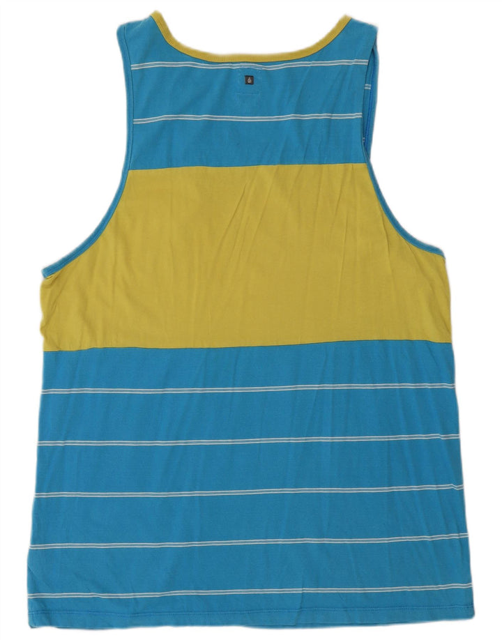 Canotta da uomo Volcom grande in cotone a righe blu