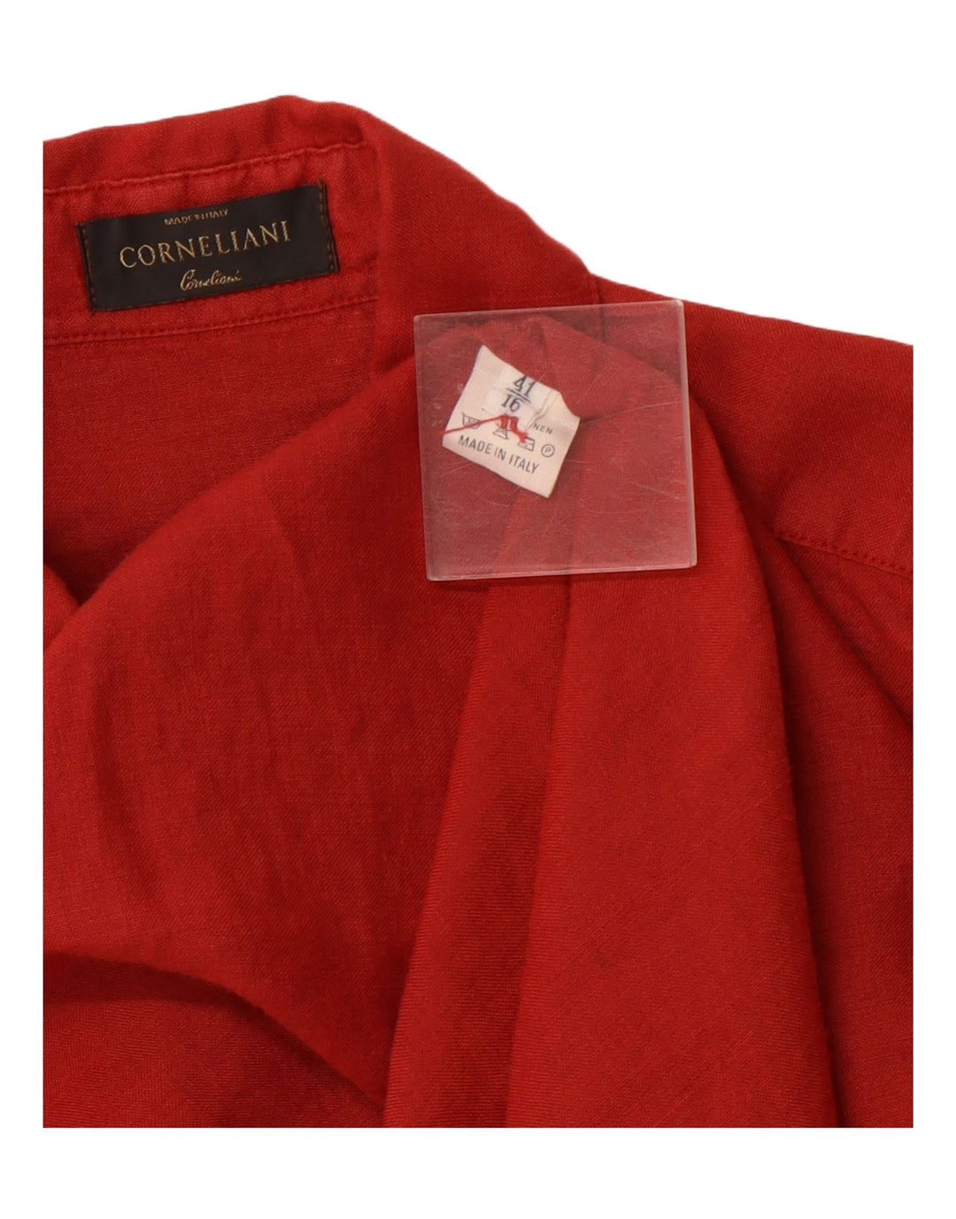 CORNELIANI Camicia da uomo taglia 41 16 grande lino rosso