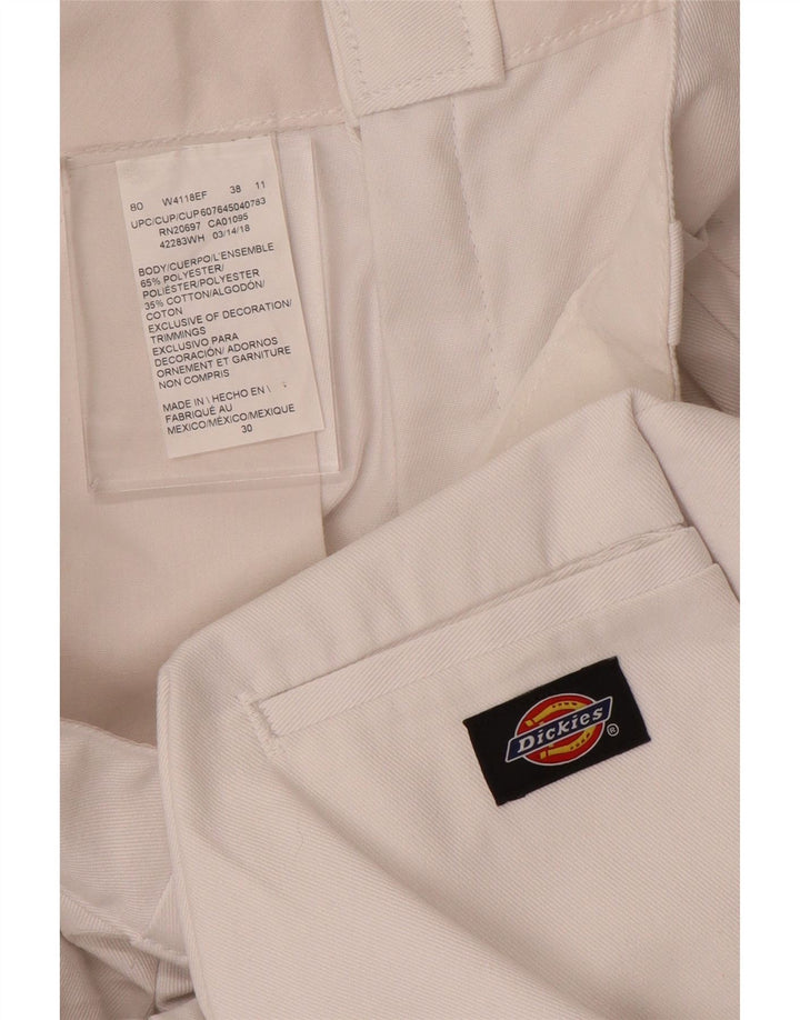 DICKIES Womens High Waist Cargo Shorts W30 Medium White Polyester