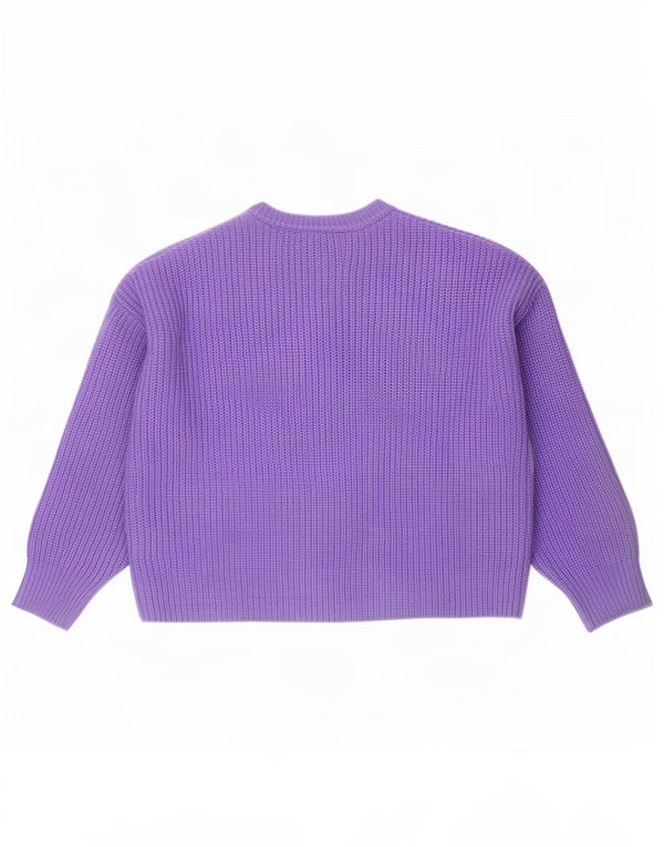 Maglione girocollo oversize da donna Zara UK 14 Acrilico viola medio