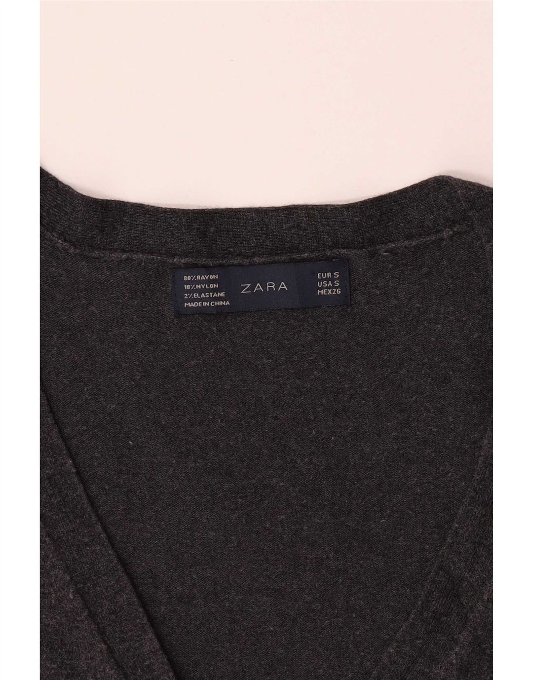 Maglione cardigan da donna Zara UK 10 piccolo rayon grigio