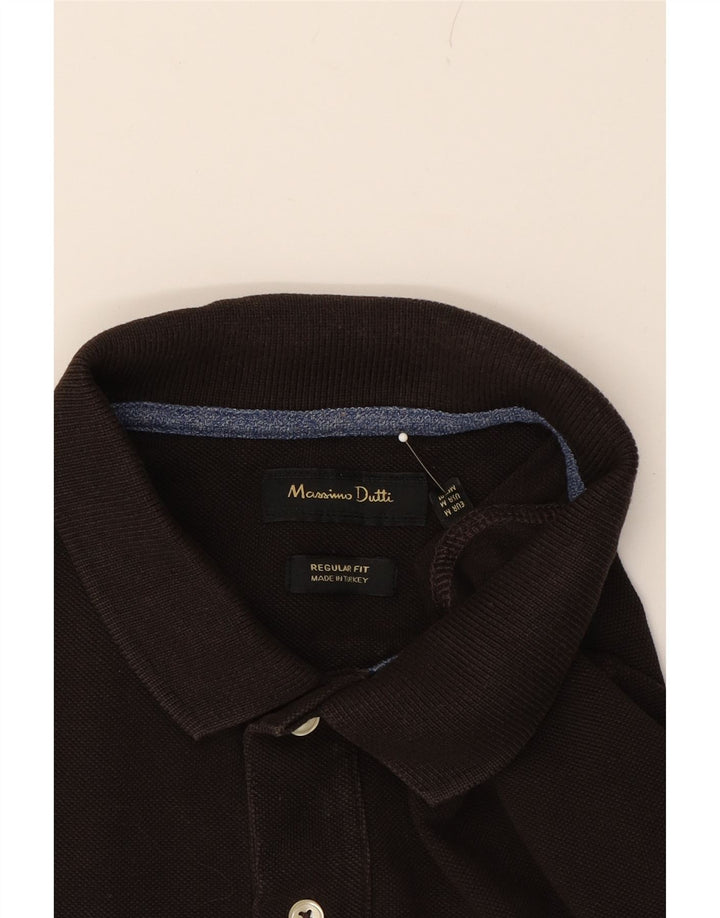 MASSIMO DUTTI Mens Regular Fit Polo Shirt Medium Black Cotton Vintage Massimo Dutti and Second-Hand Massimo Dutti from Messina Hembry 