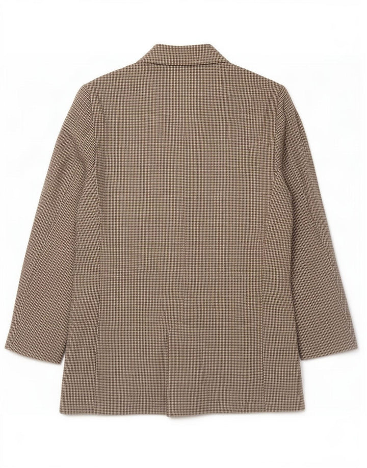 Giacca blazer lunga da donna Marks & Spencer UK 14 grande gessato beige