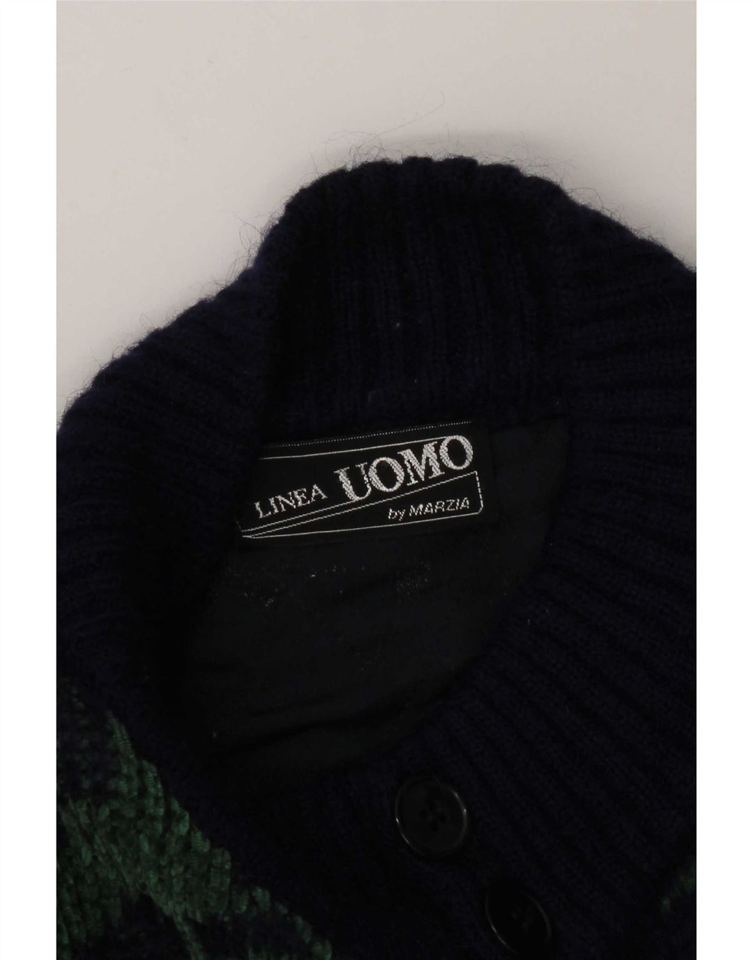Maglione cardigan da uomo Marzia 2XL Blu navy geometrico