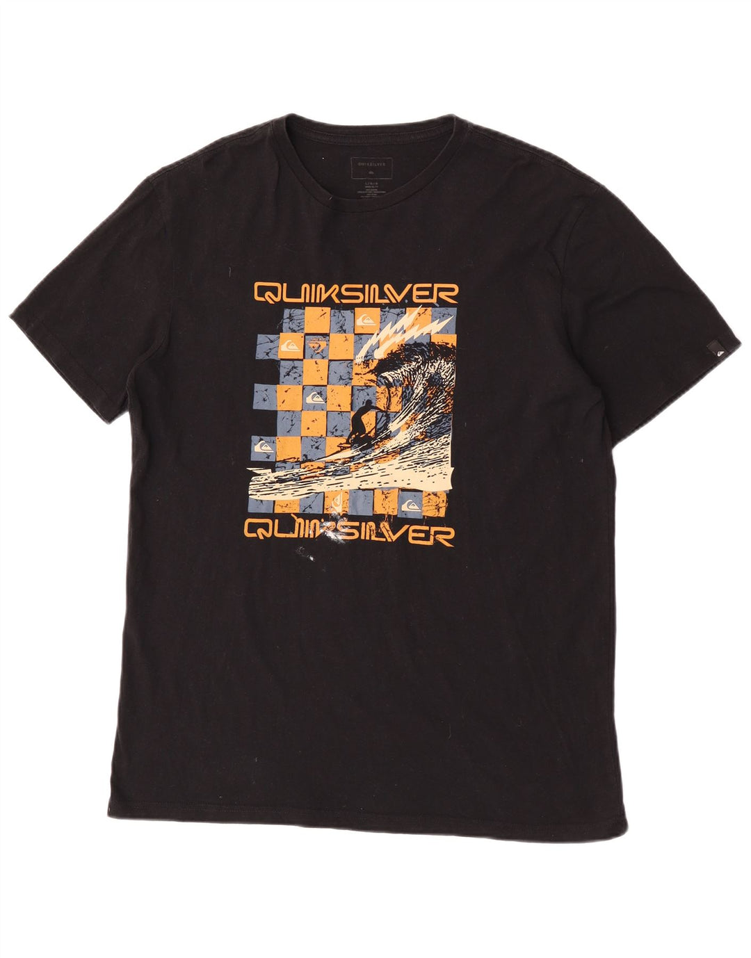 T-shirt grafica regolare da uomo Quiksilver, taglia grande, in cotone nero