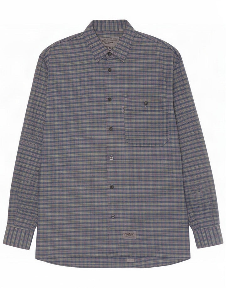 Levi's Camicia da uomo in cotone a quadri blu medio