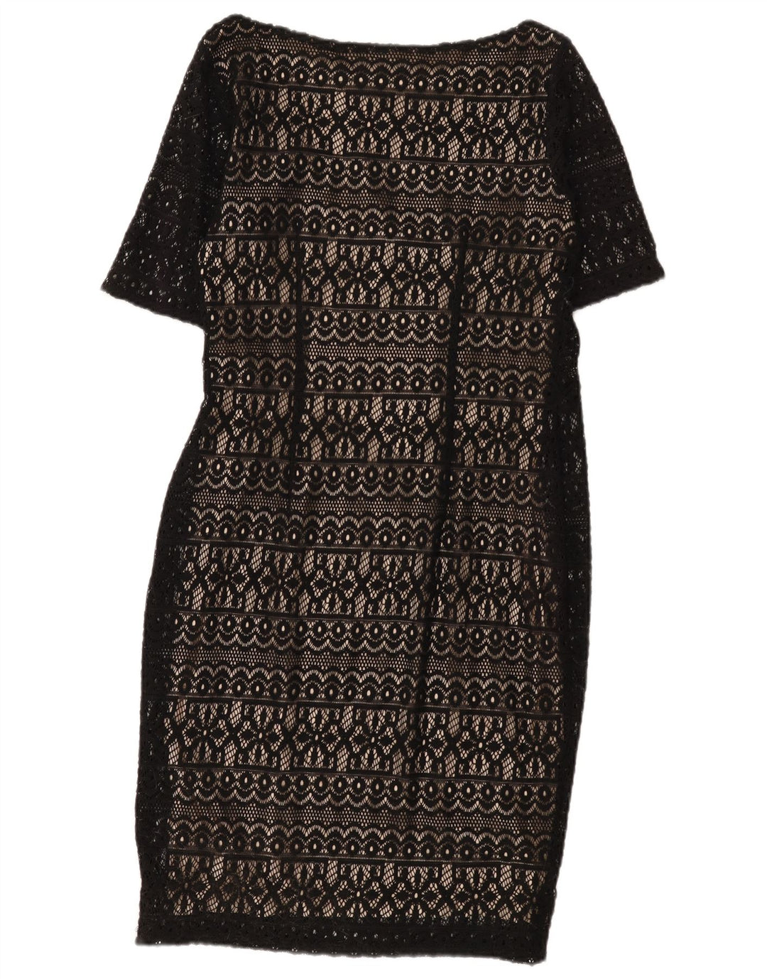 Abito tubino in pizzo da donna Marks & Spencer UK 12 medio nero floreale